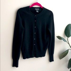 Black Cashmere Button up Cardigan